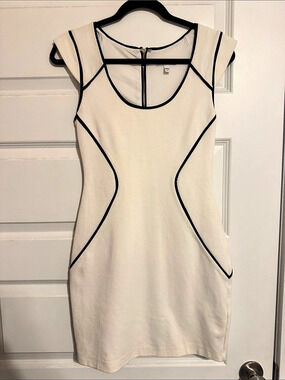 Express Color Block Mini Dress in White & Black Size 2